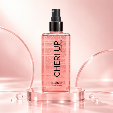 CHERĪ UP Clean Up Toning Lotion 280ml σε premium ροζ σκηνικό